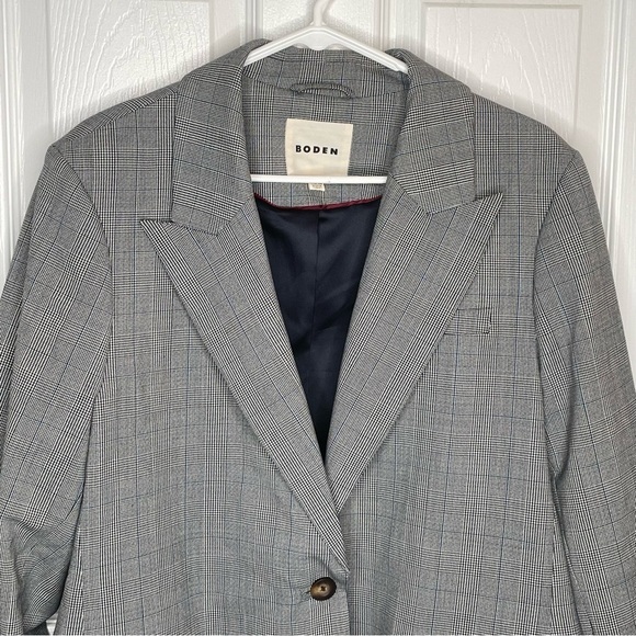 Boden Bloomsbury Wool Blazer in Grey Check Plaid Academia Houndstooth 20-22R - Picture 4 of 16